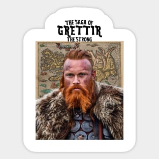 ICELAND MEDIEVAL SAGA and Original ADULT STAR GRETTIS Sticker